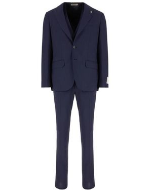 Corneliani Single Breasted Suits - Blu