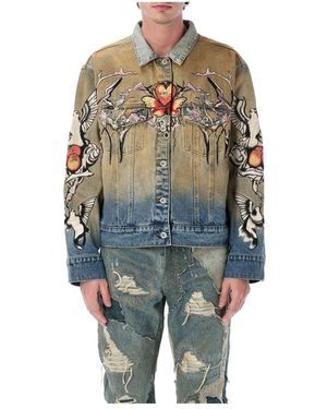 Who Decides War Jassen ,Veelkleurig ,Katoen Dove Trucker - Blauw