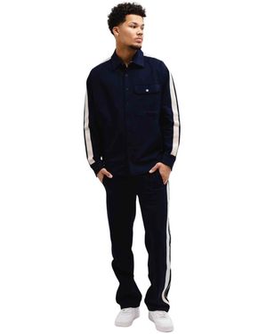 MoFiz Trainingspak voor heren, joggingpak, opstaande kraag, sportpak met ritssluiting voor outdoor-activiteiten, blauw, XXL