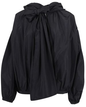 Moncler Hooded Jacket Met Strik - Zwart