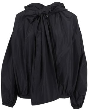 Moncler Kapuzenjacke Mit Schleife Am Hals - Schwarz