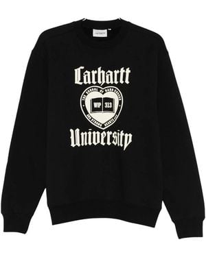 Carhartt Hoodies & Sweatvesten ,Zwart ,Katoen Schooling Sweatshirt