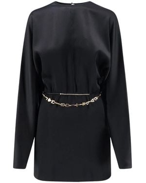 Saint Laurent Kleedjes ,Zwart ,Jurk Met Ronde Hals