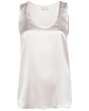 Brunello Cucinelli Stretch Zijde Satijn Camisole - Wit