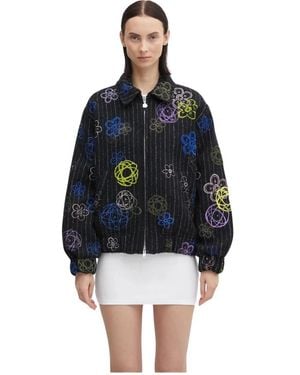 KENZO Jassen ,Veelkleurig ,Wol Futura Bomber - Blauw