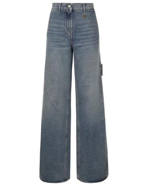 Courreges Hammer Denim Baggy Broek - Blauw