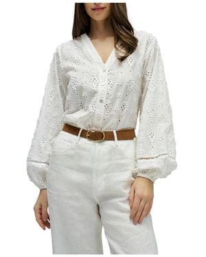 Salsa Jeans Broderie Anglaise Blouse - Grijs