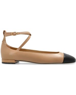 Stuart Weitzman Leder ballettflats eden strap - Mettallic