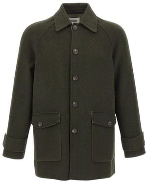 Alpha Studio Single-Breasted Coats - Green
