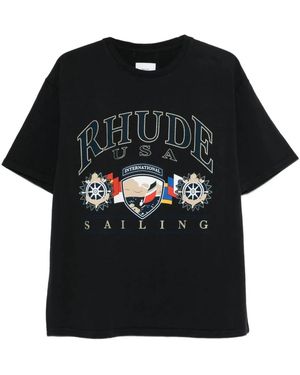 Rhude Usa Sailing Icon Tee - Zwart