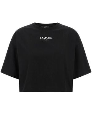 Balmain Geborduurd Parijs T-Shirt - Zwart