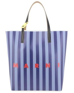 Marni Gestreept Geometrische Schoudertas - Blauw