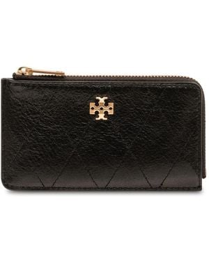 Tory Burch Charlie Quilted Zip Card Case - Schwarz