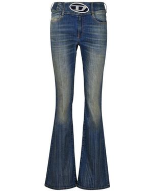 DIESEL Oval d gürtel bootcut jeans - Blau