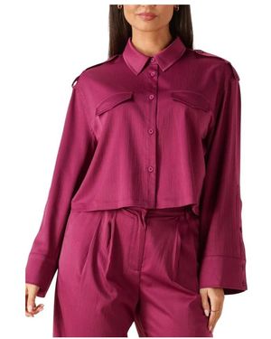 Studio Amaya Overhemden ,Roze ,Linnen Blouses Zea - Paars