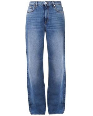 Roy Rogers Straight Leg Jeans Met Knoopsluiting - Blauw