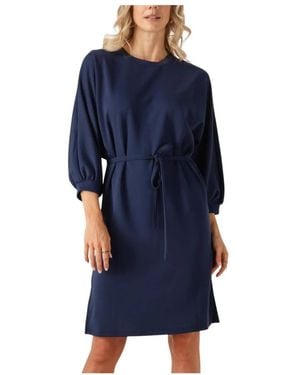 Minus Kleedjes ,Blauw ,Wol Nira Short Jurk Voor Vrouwen