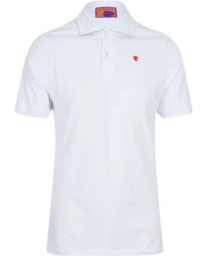 Gallo Baumwoll-Poloshirt Mit Mehrfarbigem Unterkragen - Weiß