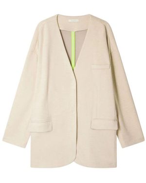 Mes Demoiselles Oversized polyester seidenjacke - Natur