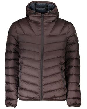 Napapijri Braune kapuzenjacke mit taschen
