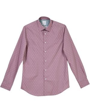 Paul Smith Lila Gepunktetes Langarmhemd