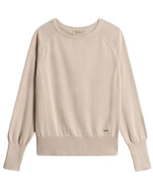 Woolrich Cotton Modal Rundhals-Pullover - Natur