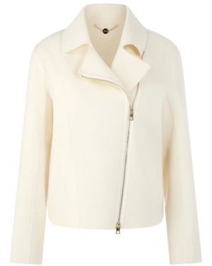 Marc Cain Jassen ,Wit ,Wol Elegante Wollen Jas