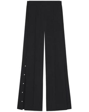 Courreges Broeken ,Zwart ,Polyester Snap Twill Flare Broek