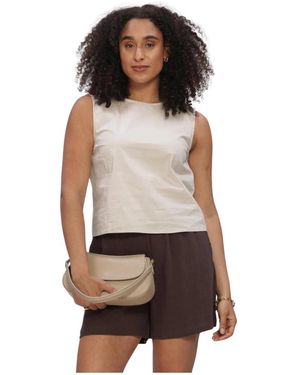 Object Tops ,Linnen Paige Lo S/Top - Bruin