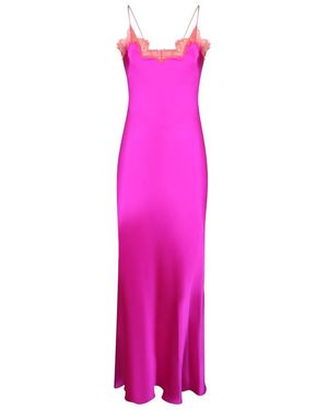 Roberto Cavalli Kleedjes ,Roze ,Katoen Silk Maxi Slip Dress