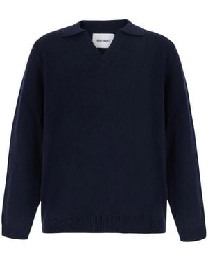 Soft Goat Truien & Vesten ,Blauw ,Wol Gepolijst Poloshirt