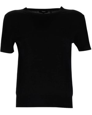 Theory Basic Strick-T-Shirt - Schwarz