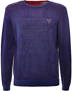 Guess Wende-Rundhals-Pullover - Blau