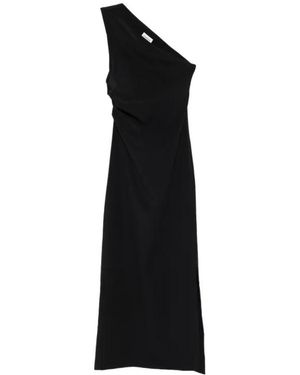 P.A.R.O.S.H. Kleedjes ,Zwart ,Crepe Stretch One-Shoulder Jurk