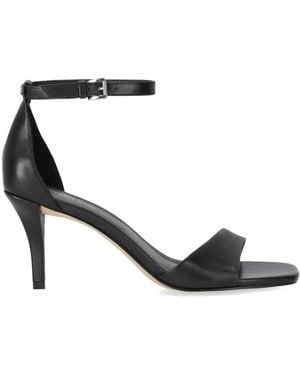 Michael Kors Schwarze Ledersandalette Mit Absatz