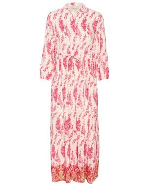 Cream Midi Dresses - Pink