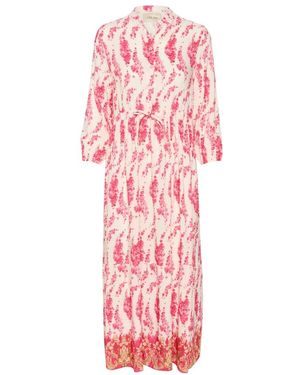 Cream Cralora Long Dress - Roze