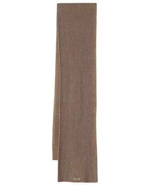 Pinko Ribbed Cashmere-Wool Scarf - Bruin