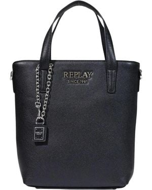 Replay Tassen ,Zwart ,Polyester Texturized Synthetic