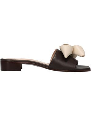 Sangiorgio Heeled Mules - Marrone