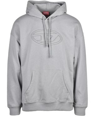 DIESEL Hoodies & Sweatvesten ,Grijs ,Katoen Hoodie