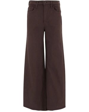 Mother Wide Trousers - Brown
