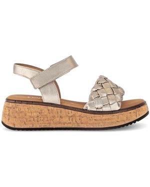 Gabor Gouden Leren Sandalen - Wit