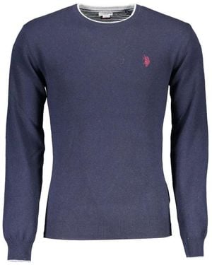 U.S. POLO ASSN. Blauer Woll Herren Pullover Slim-Fit
