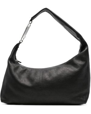 Rick Owens Schwarze Leder-Top-Griff-Tasche