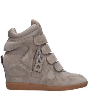 Nokwol Schoenen ,Bruin ,Wol Eden Wedge Sneaker