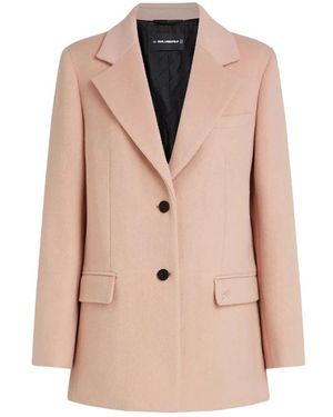 KARL LAGERFELD Single-Breasted Coats - Natural