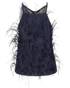 Pinko Tops ,Blauw ,Polyester Phedra Top Georgette