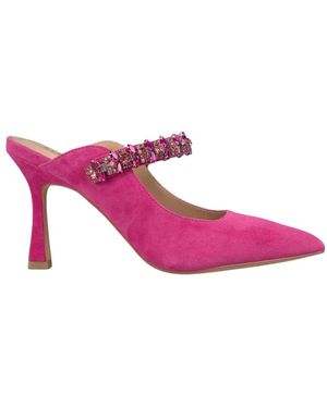 Alma En Pena. Heeled Mules - Rosa