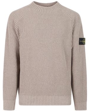 Stone Island Truien & Vesten ,Kasjmier Loose-Fit Trui Met Ronde Hals En Raglanmouwen - Grijs